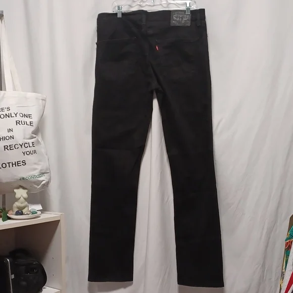 Levi's 511 Men's Slim Fit Denim Black Rinse Jeans 36x34 - Picture 2 of 3